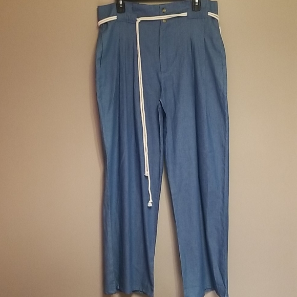 Wide leg chambray rope pants - Picture 2 of 6